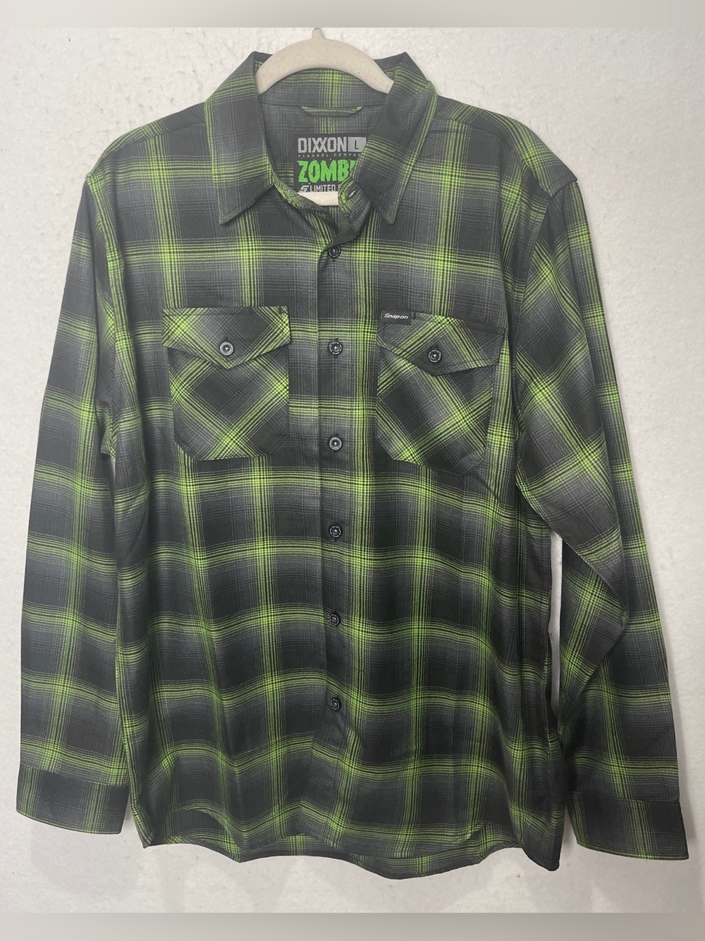 Dixxon Flannel X Snap-On Zombie Limited Edition Flannel Shirt Large D-Tech Neon